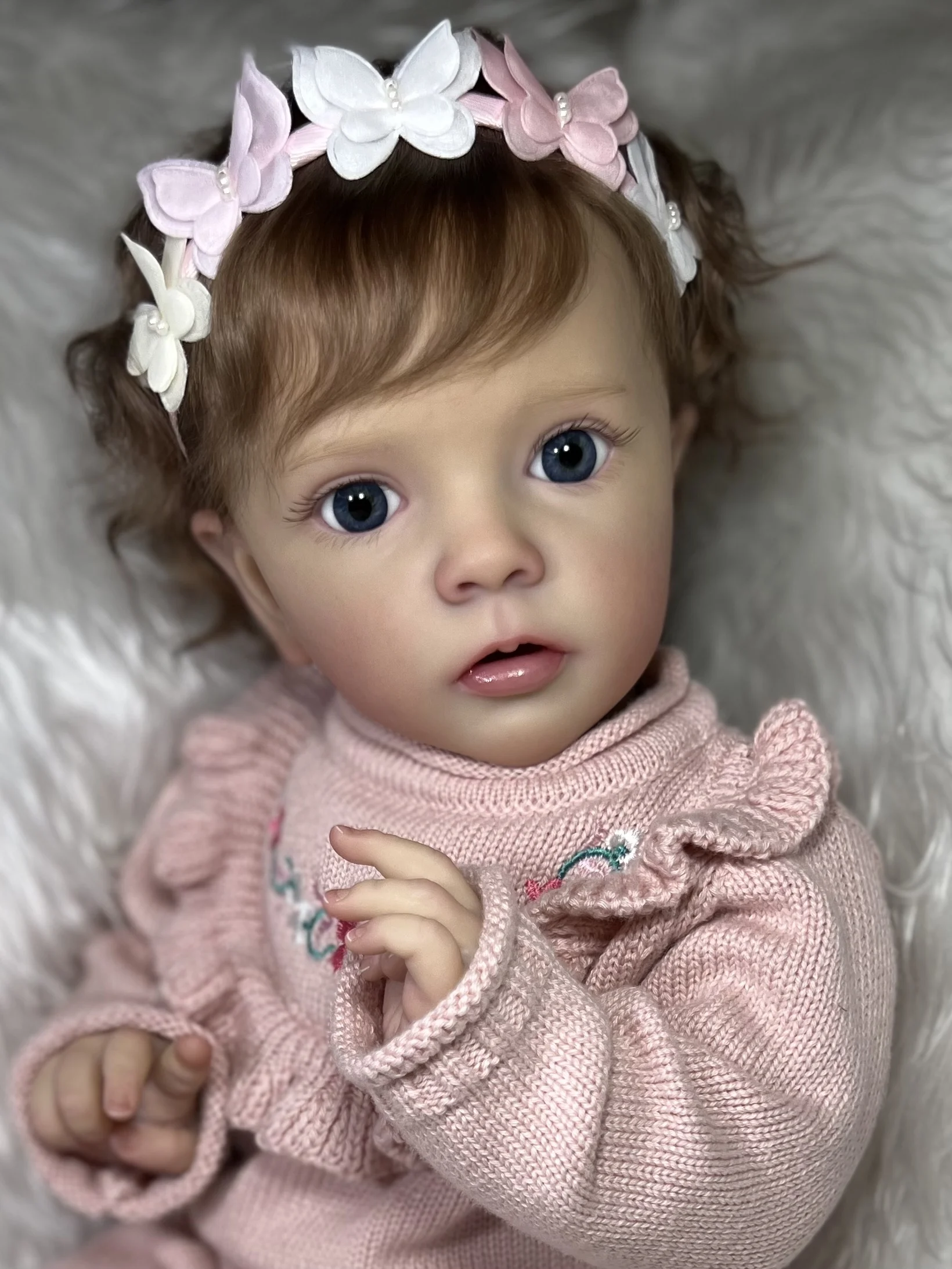 24 inch Painted Reborn Doll Kit Missy With Rooted Hair Toddler Doll  Parts Unfinished DIY Kit