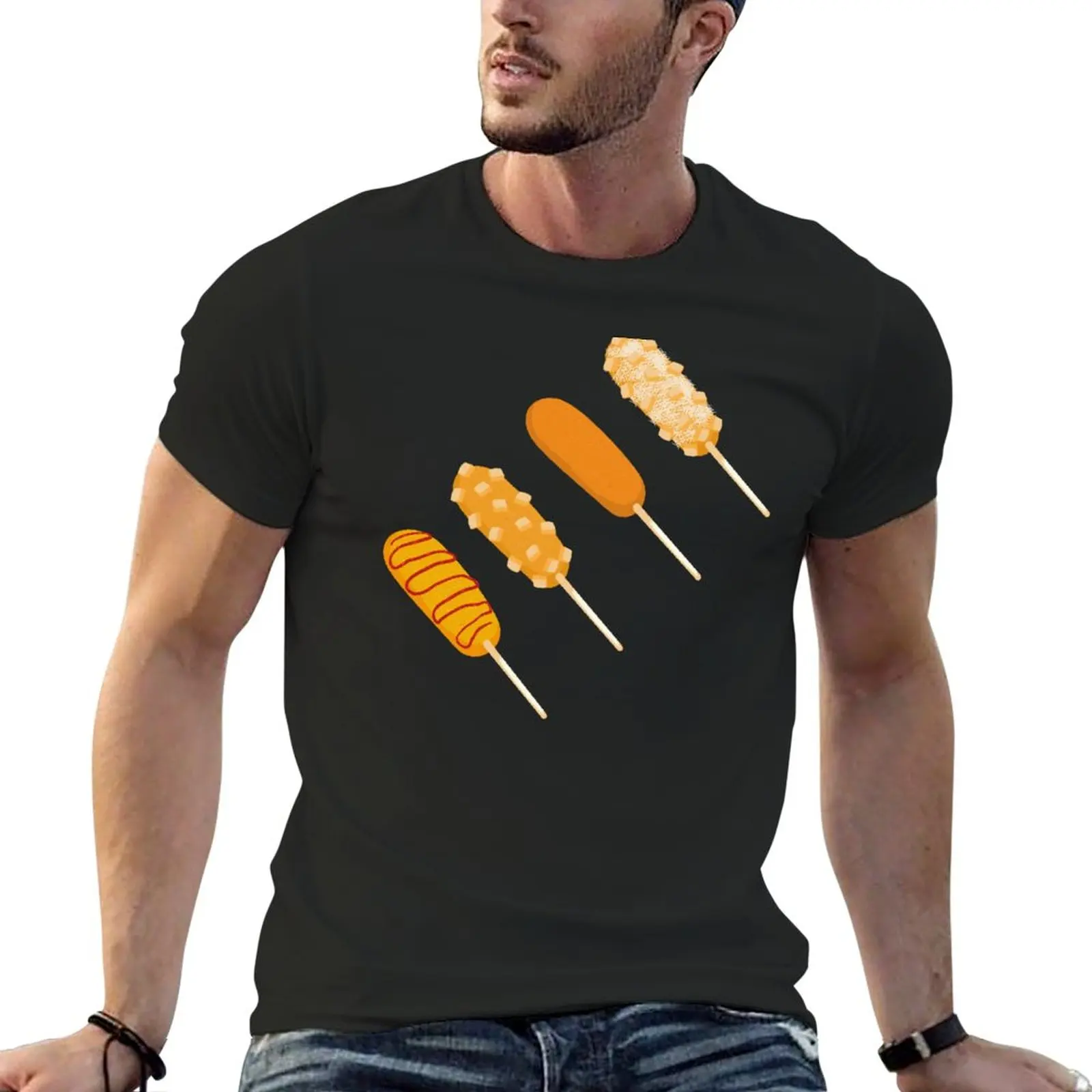 

New Korean Corn Dogs T-Shirt quick-drying fashion shirts cotton man t-shirts t shirts for men pack