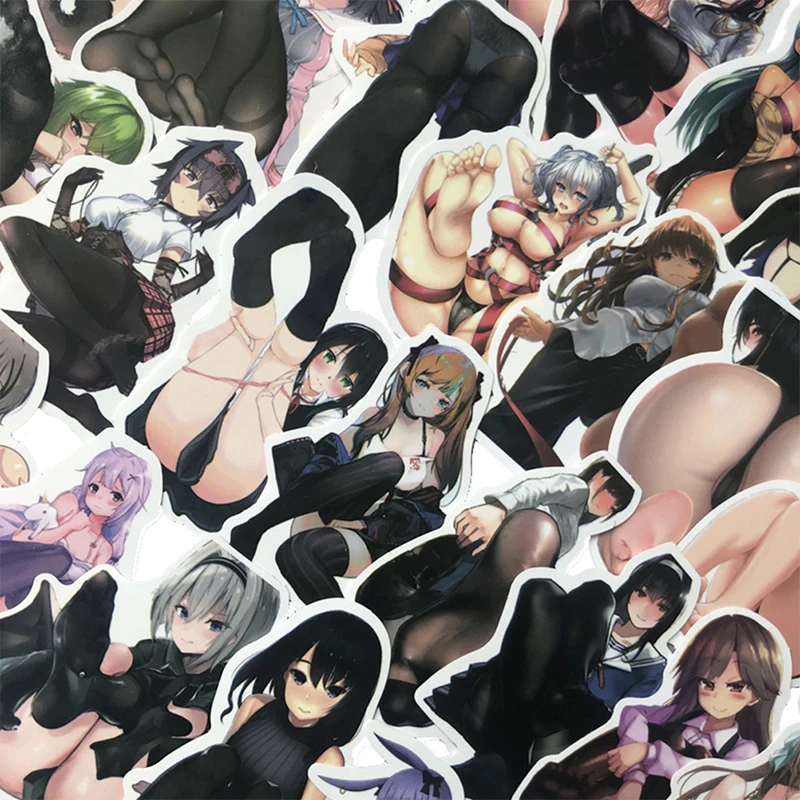 100PCS Anime Sexy Girls Waifu Beautiful Foot Stickers Waterproof DIY Motorcycle Skateboard Laptop Guitar Suitcase Bike Sticker