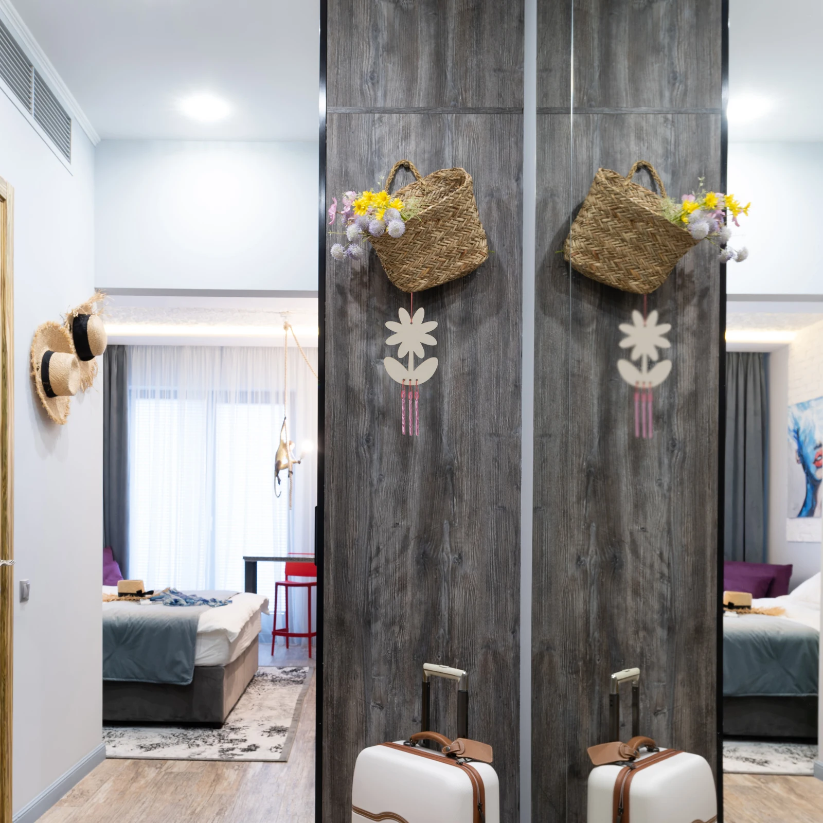 5 uds. De materiales creativos para colorear, Mini decoración de madera, Kits de manualidades para niños, colgante de carillón de viento DIY, juguetes, decoración del jardín del hogar, regalos