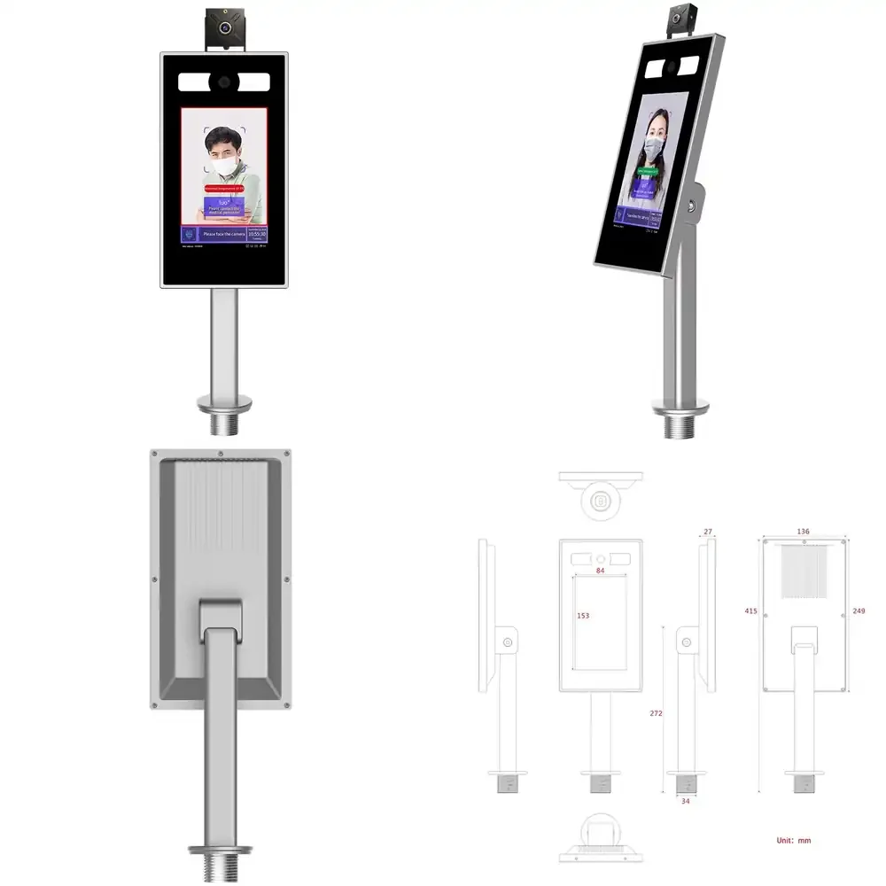 Facial ID Recognition Temperature Measurement Terminal for Office Center Supermarket and Station