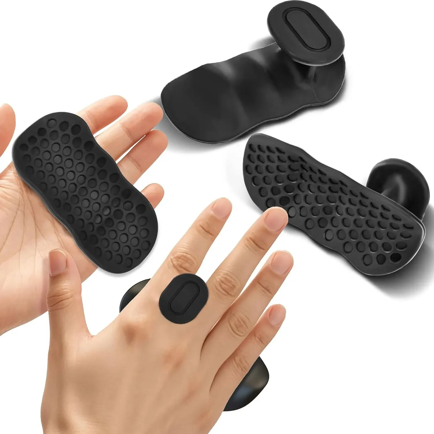 1pair Anti-Slip Grips for Weight Lifting Pull-Ups Gym Training Unisex Ergonomic Rubber Hand Protector Strengthener Handle Gloves
