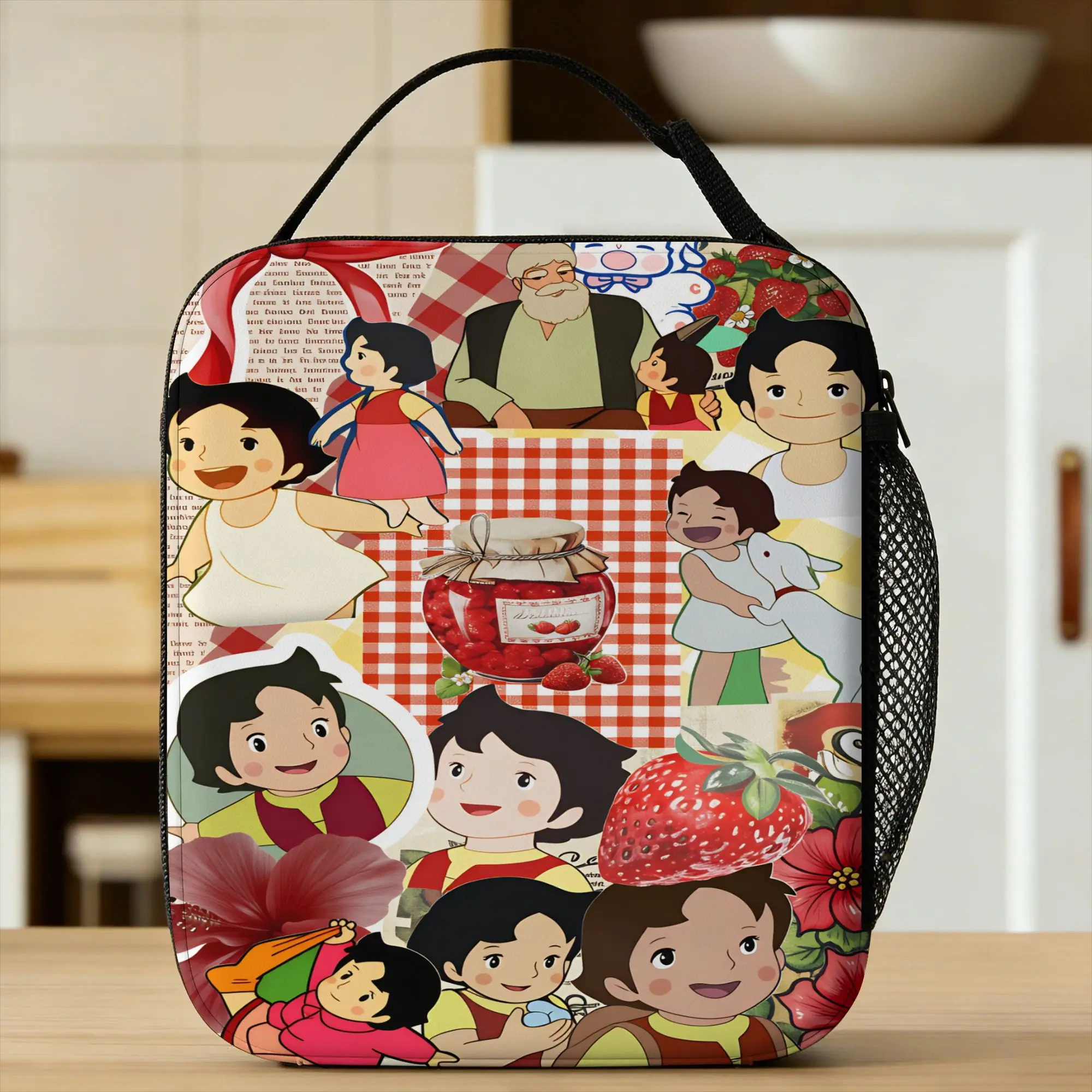 Happy Heidi Lunch Bag  Cute Lunch Box For Unisex Picnic Portable Cooler Bag Waterproof Custom Thermal Tote Handbags