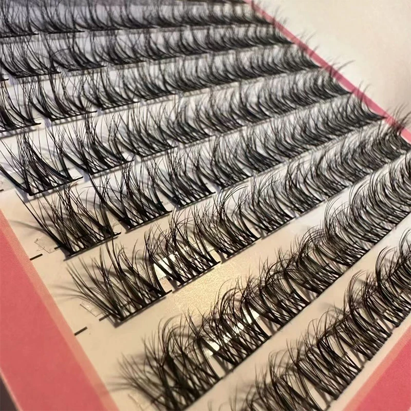 Faux-cils Manga naturels, grappe de faux cils, recourbés, longs et épais, Volume, plateau mixte, cils naturels