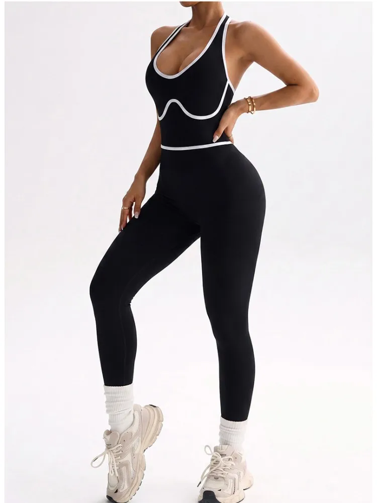 1PCS Yoga Gym Rompers Jumpsuits Women Sports Overalls Active Wear Fitness Clothing Workout Clothes Women Short Playsuits Outfits