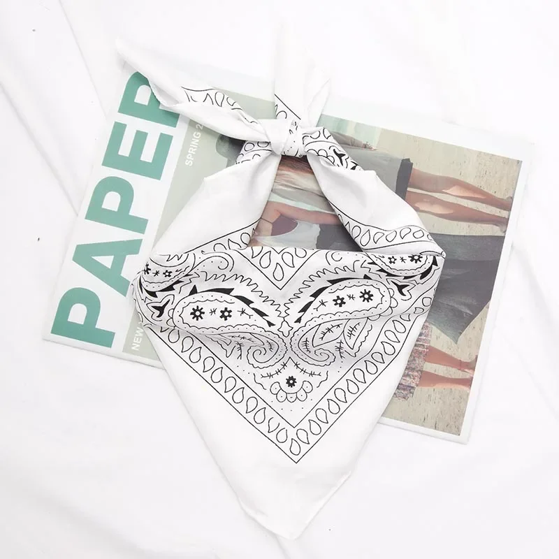 New Kerchief for Women Men Hip Hop Black Hair Band Neck Scarf Sports Headwear Square Scarves Print Handkerchief Bohemian Bandana