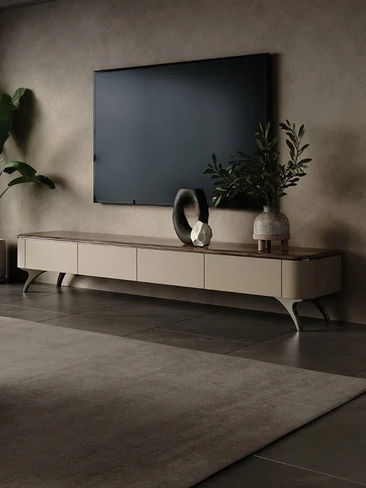 

Скандинавский черный орех, бревенчатый светильник, роскошная элитная гостиная, ТВ-шкаф из массива дерева, журнальный столик, простая современная маленькая квартира