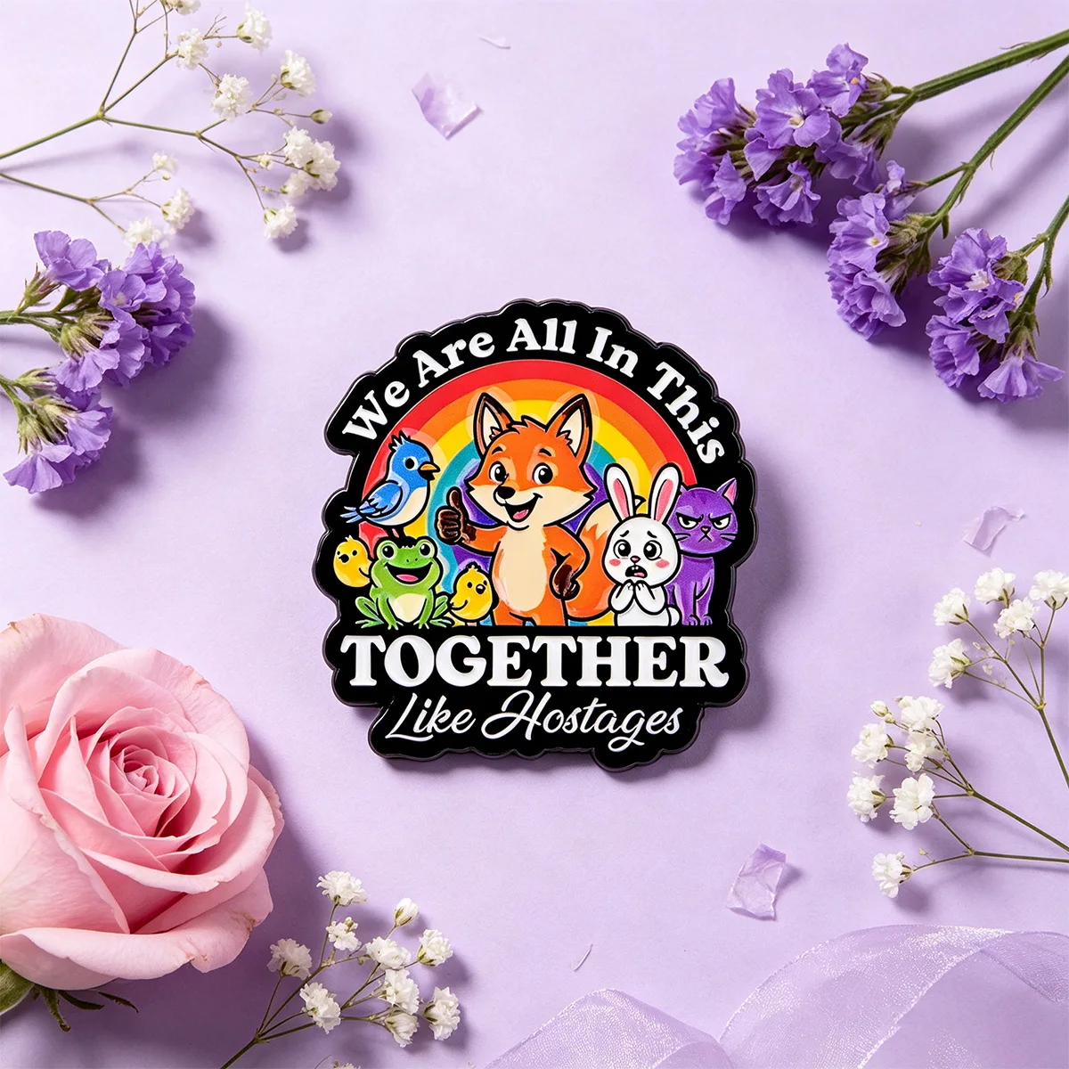 9-teiliges Emaille-Pin-Set „Wir sind alle in diesem gemeinsamen Anlass“ mit Cartoon-Tiermotiven für Mantelkragen, Reversnadeln, Metallabzeichen, Schmuckgeschenk – Detail 3