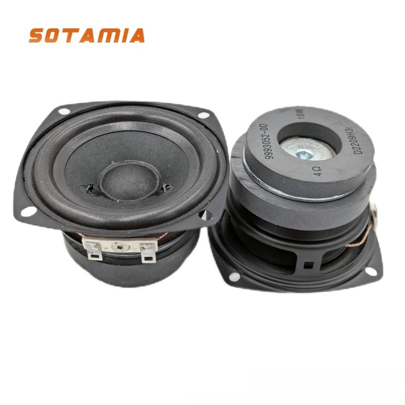 

SOTAMIA 2Pcs 3 Inch Full Range Speaker 4 Ohm 10W Audio Portable Speaker Hifi Sound Music Home Theater Loudspeaker Bookshelf