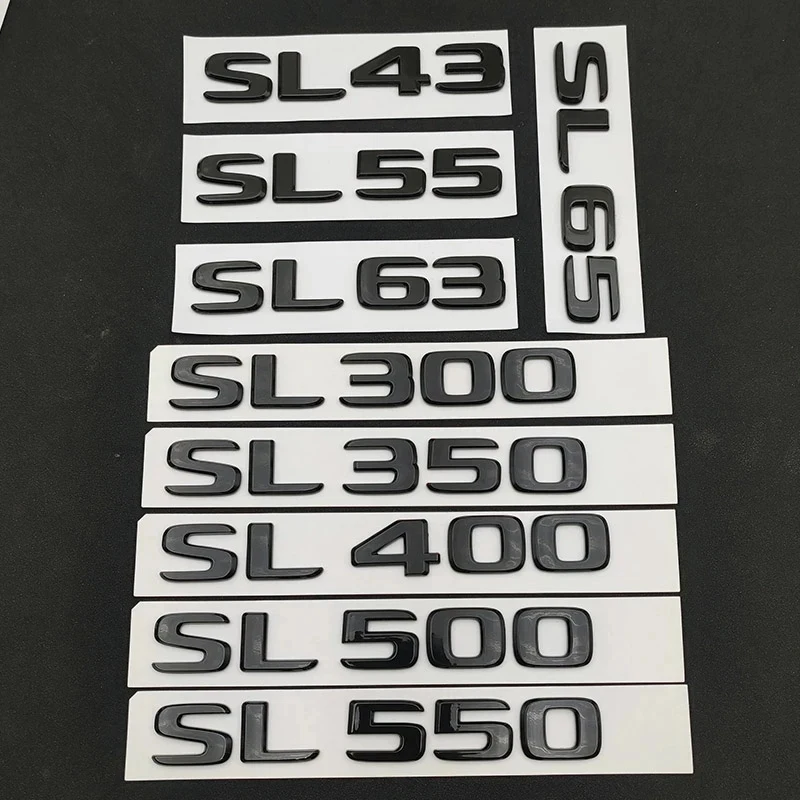 

Letters Car Trunk Badge SL43 SL55 SL63 SL65 SL300 SL350 SL400 SL450 SL500 SL550 Emblem For Mercedes R230 R290 R231 Accessories
