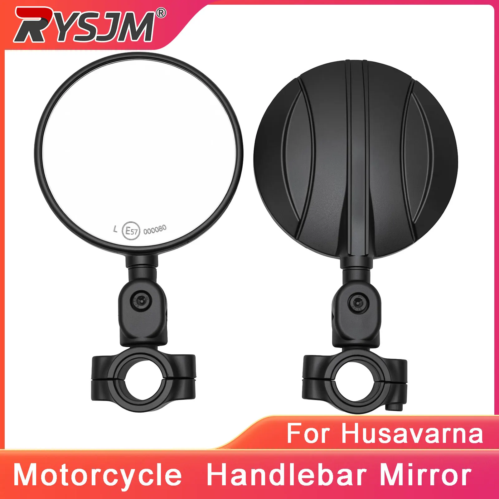 Motorcycle Handlebar Mirrors Circular Rearview Wide Angle Mirror For Husavarna 701 SM/Enduro FC350/450 FE250/350/501/450 TC125