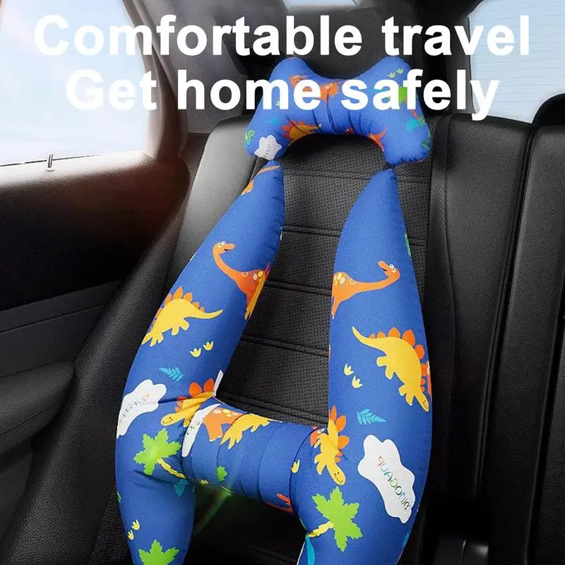 Cute Animal Pattern Kid Car Sleeping Neck  Head Support H Shape Children Travel Pillow Cushion  Neck Safety Car Pillow For Kids