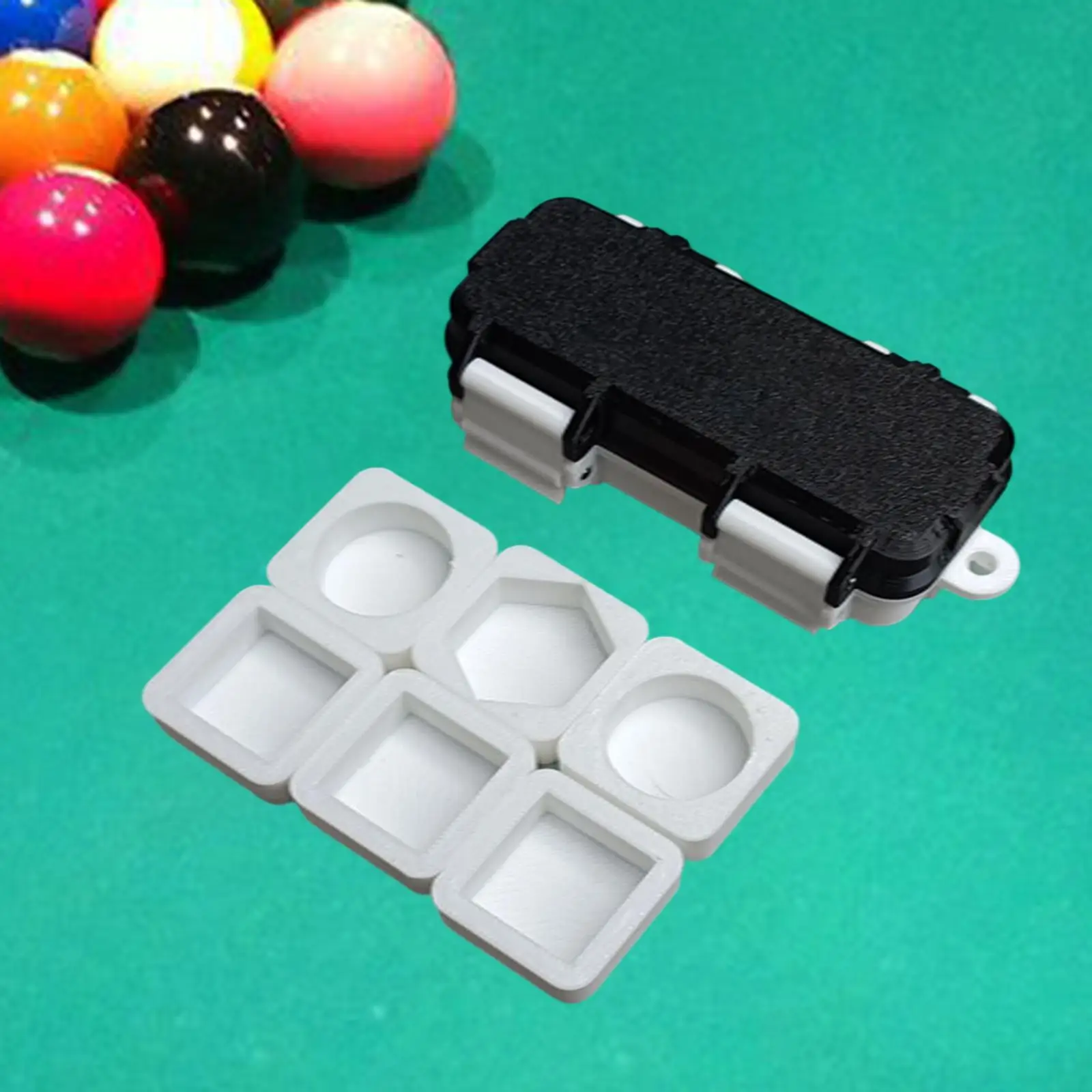 Pool Cue Equipment Organizer Case with Multiple Compartments for Billiard Chalk and Accessories for Game Room