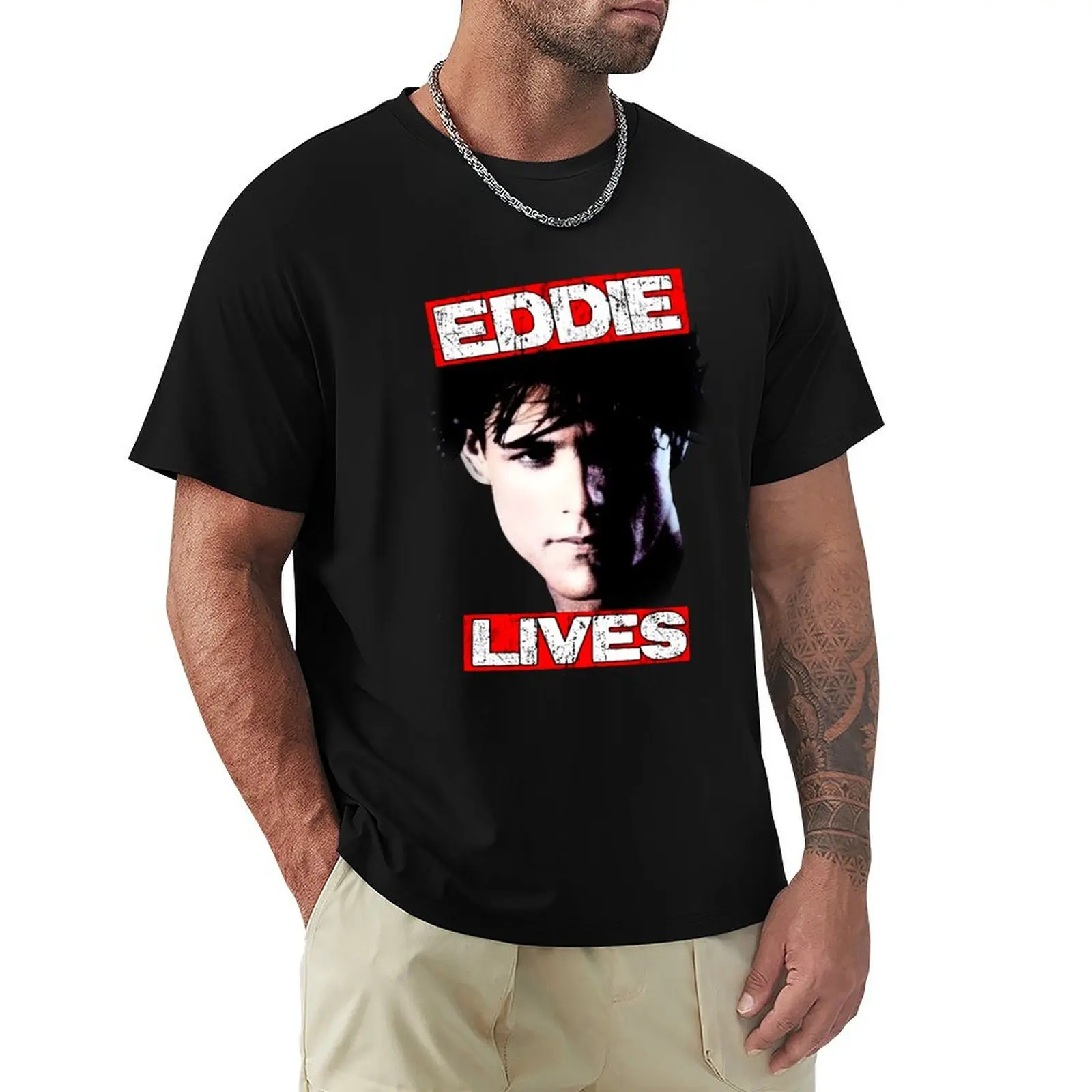 

Eddie Lives Eddie and Movie The Cruisers Michael paraa Eddie Wilson T-Shirt anime t shirts man clothes mens t shirt