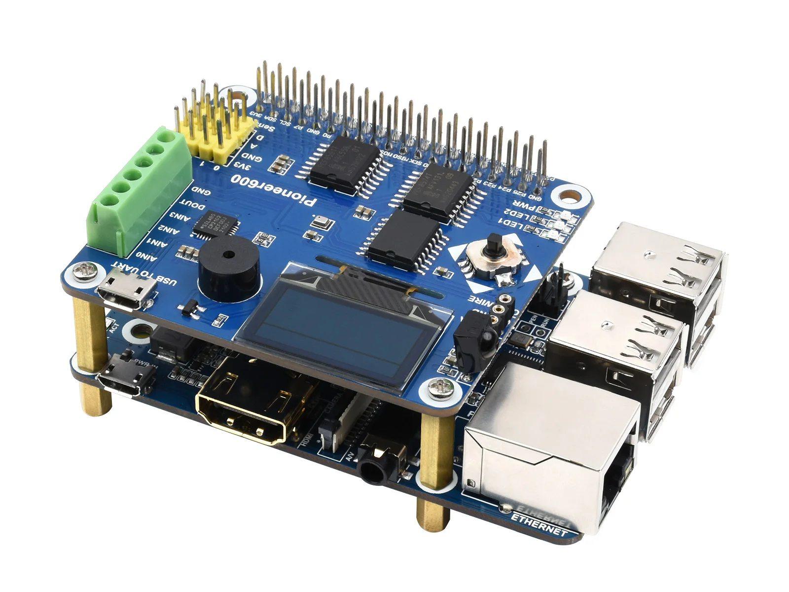 Picture 6: Wavehshare Raspberry Pi CM4 To 3B Adapter B version, Carrier Board IO Board Alternative Solution for Raspberry Pi 3 Model B/B+