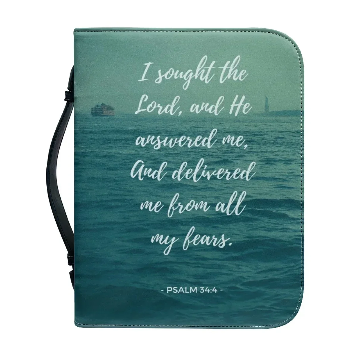 

Bible Bag PU Leather Bible Cover Case for Women Zippered Handle Handbags Exquisite Customized Study Book Holy Storage Boxes Gift