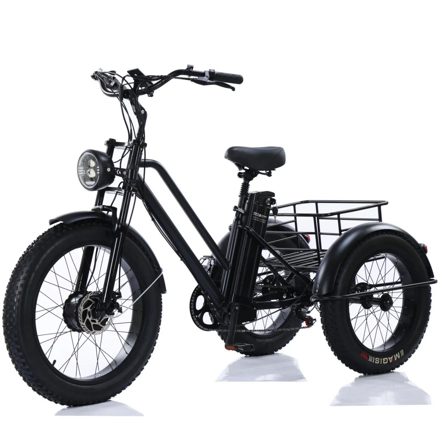 Electric Bicycle Cargo Electric Tricycle Ebike Large Storage Basket Leisure Elderly Max Load 150KG 500W48V20AH Lithium Battery