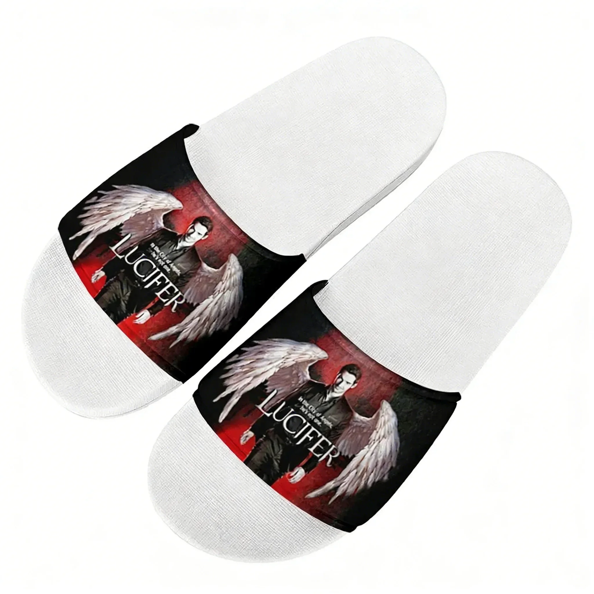 Lucifer TV Slippers Home Water Shoes Lucifer Morningstar Mens Womens Summer Slipper Retro Outdoor Shower light Pool Sandals