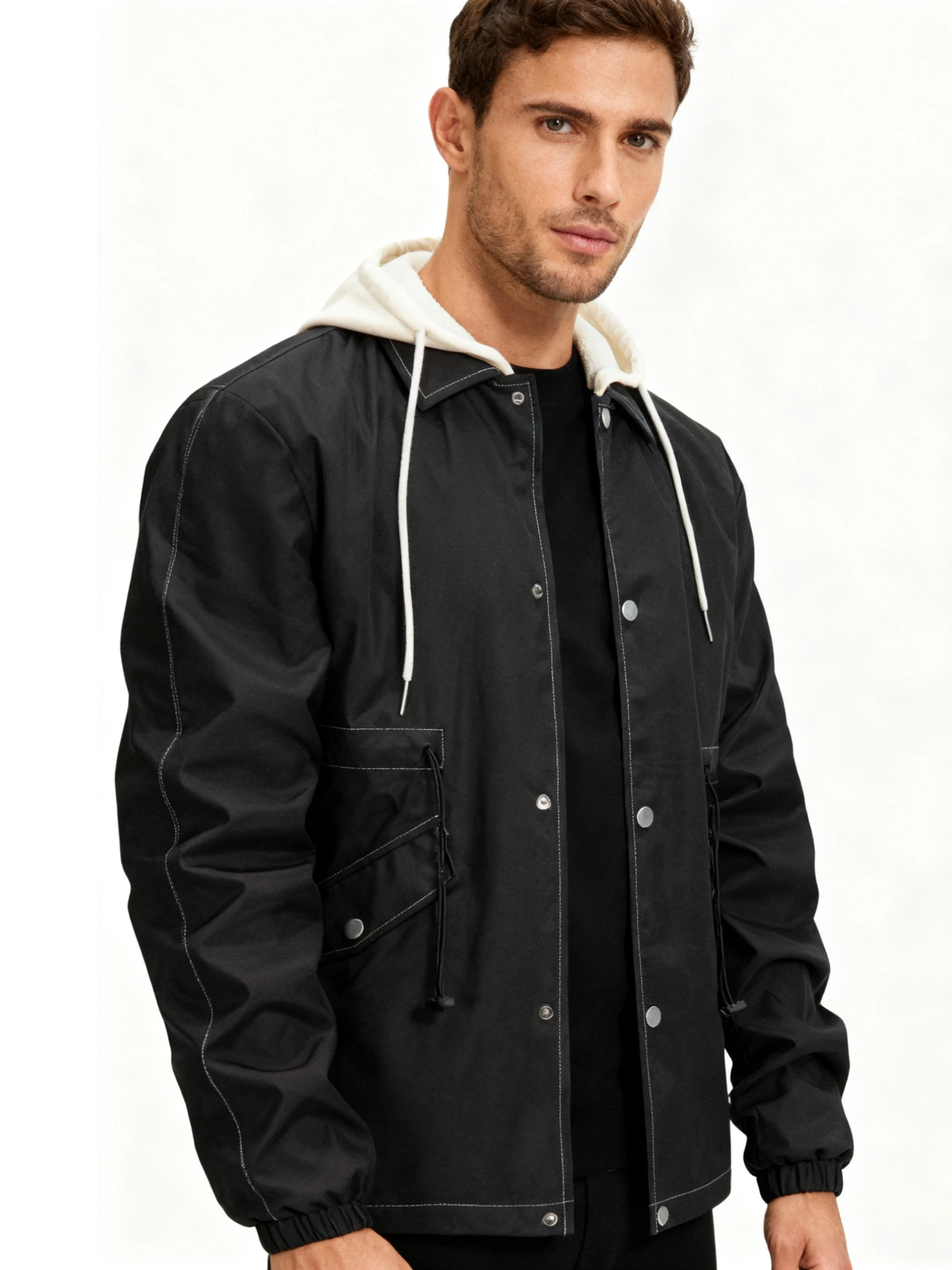 

Men's Casual Sports Jacket with Stand-Up Collar