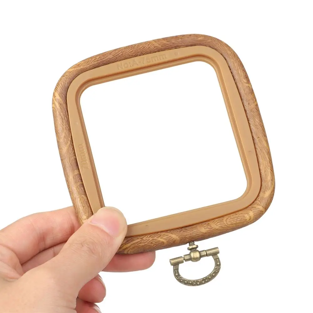 Wood Grain Embroidered Stretch Tool Plastic Octagon Square Embroidery Hoop DIY Needlecraft Handmade Sewing Accessories