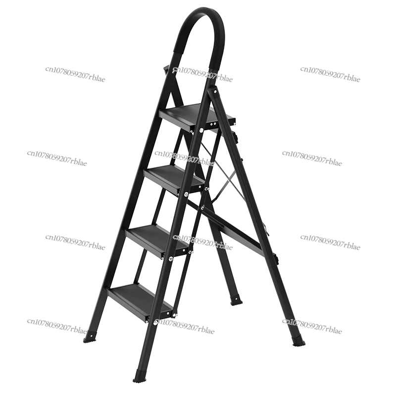 Ladder, foldable, retractable, herringbone ladder, indoor four or five step thickened multifunctional aluminum alloy small