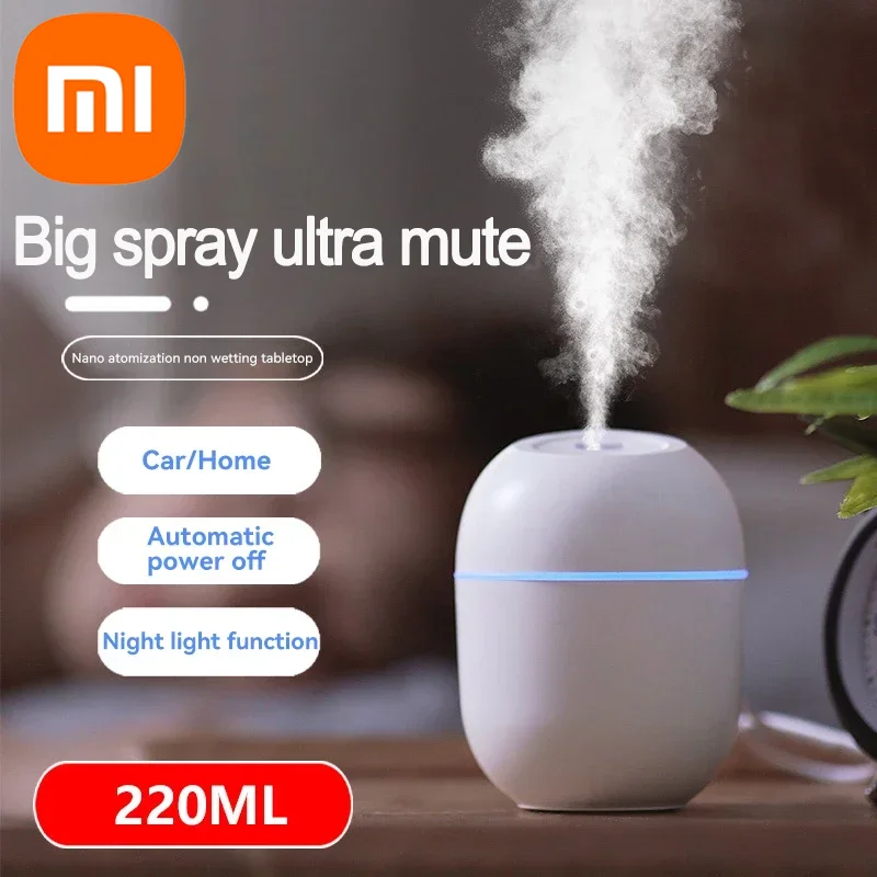 Xiaomi-USB充電式空気加湿器,エッセンシャルオイルディフューザー,アロマテラピー,LEDアンビエントライトスプレー,空気清浄機