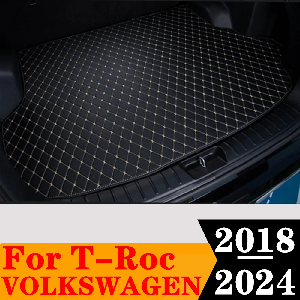 Car Trunk Mat For Volkswagen VW T-Roc T Roc 2024 2023 2022 21-2018 XPE Rear Cargo Carpet Liner Cover Tail Boot Tray luggage Pad