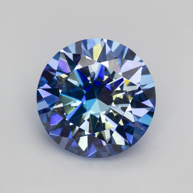 New Klein Blue Round Cut Moissanite Diamonds 0.5-5.0ct Pass Diamond Tester GRA Certificate for Jewelry Making