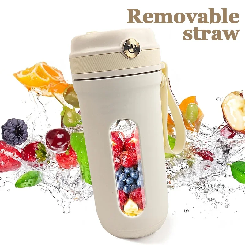 

Portable Blender 350ml Rechargeable Mini Juicer Cup with Type-C Upgraded Motor Personal Smoothie Maker For Shakes and Smoothies
