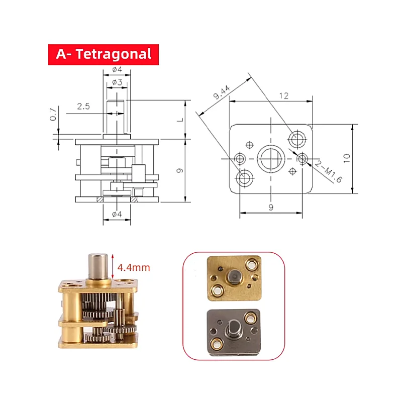 GM12 Square Reducer Gearbox 12×10mm Use for N10 N20 N30 Motor Special