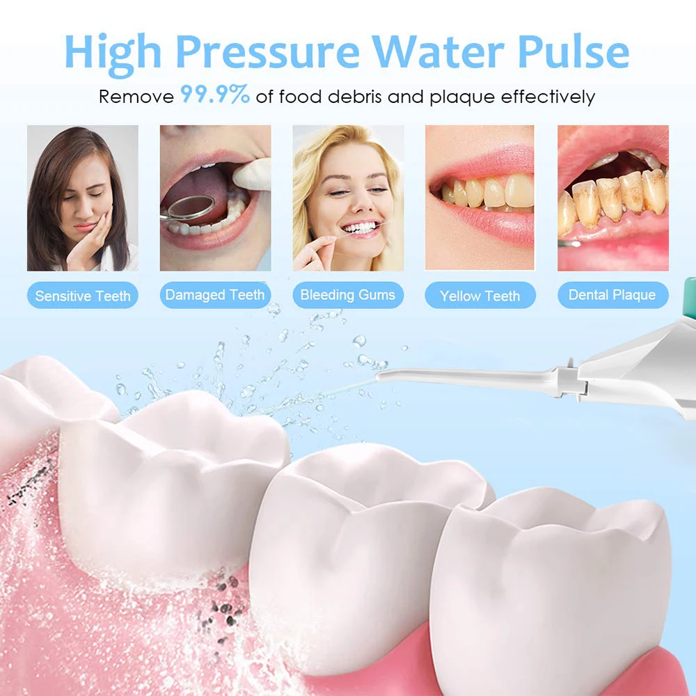 Oral Water Jet Flosser Dental Irrigator Teeth Whitening Portable Water Flosser Stationary Powerful Thread Hygiene Cleaner Tooth