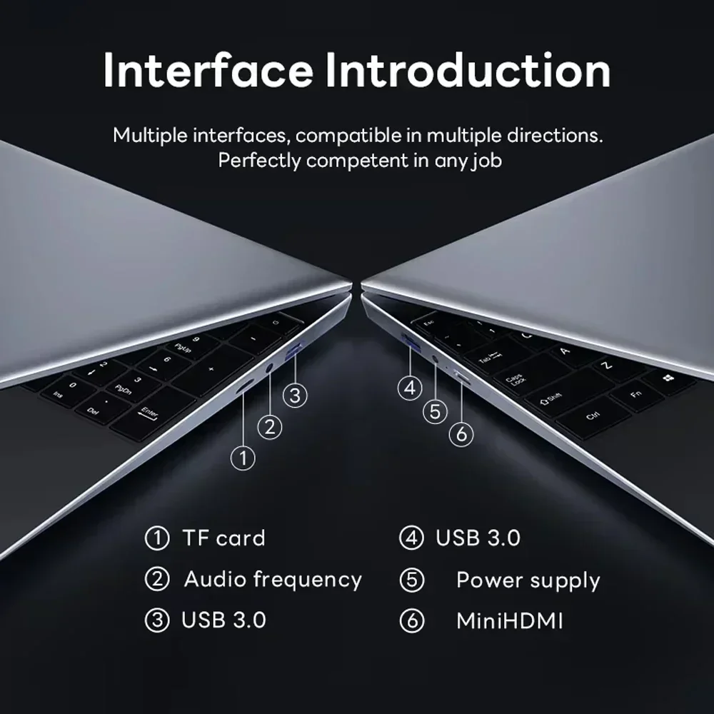 15.6Inch Ultra Slim Laptop Intel Core i7-8500Y Computer PC Windows 11Pro 20GB RAM 1TB SSD Notebook Office Computer PCFingerprint