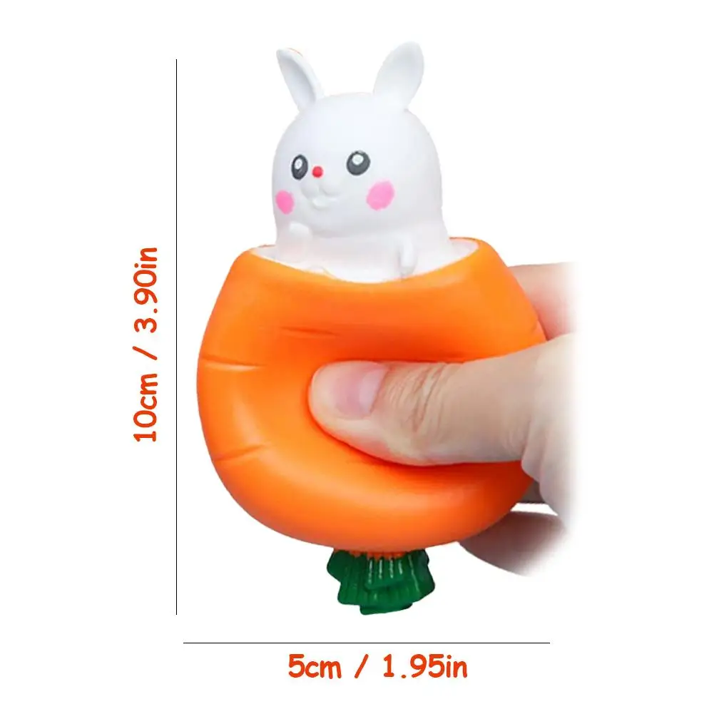 Jouets de pâques lapin carotte Fidget, balle à presser pour enfants, soulage le Stress, jouet Squishy carotte lapin tasse pincement jouets à presser