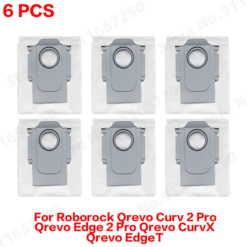 Hoofdborstel, zijborstel, dweil, stofzak, filter en accessoires voor Roborock Qrevo Curv 2 Pro, Qrevo Edge 2 Pro, Qrevo CurvX en Qrevo EdgeT.