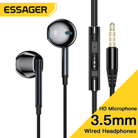 Essager Wired Headphones With Microphone 3.5mm In Ear Earphone For Xiaomi Redmi Samsung Computer PC Tablets Smartphone  Headset