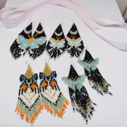 Rice bead earrings  Hand woven  fashion  butterfly  personality  Beading  Simplicity  Bohemia  alloy  ma'am  Fringed earrings