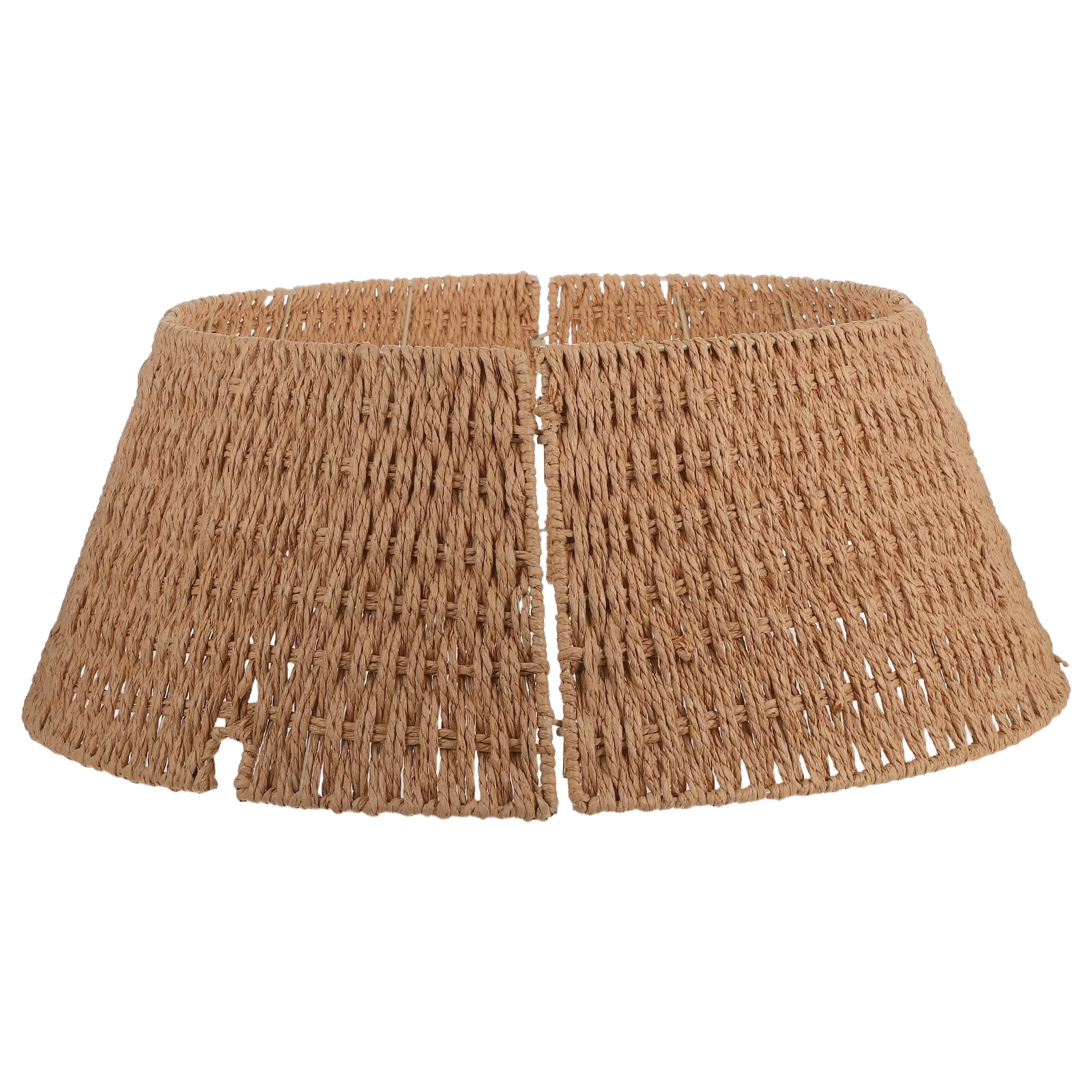 

24 Inch Christmas Tree Collar Woven Paper Rope Basket Farmhouse Xmas Decor For Holiday Home Party Decoration Tree Skirt