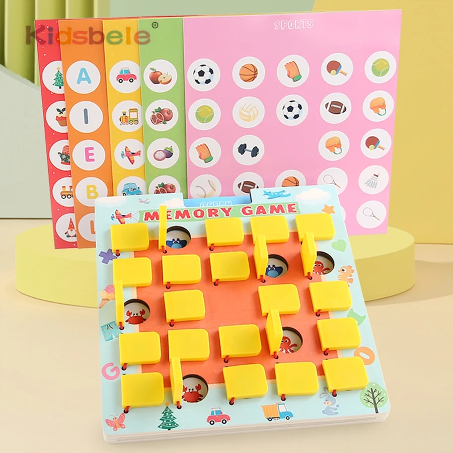 

Kid Memory Match Toy with Flip Board & Double-Sided Cards Brain Training Toddler Preschool Toy For Boost Focus Cognitive Skills