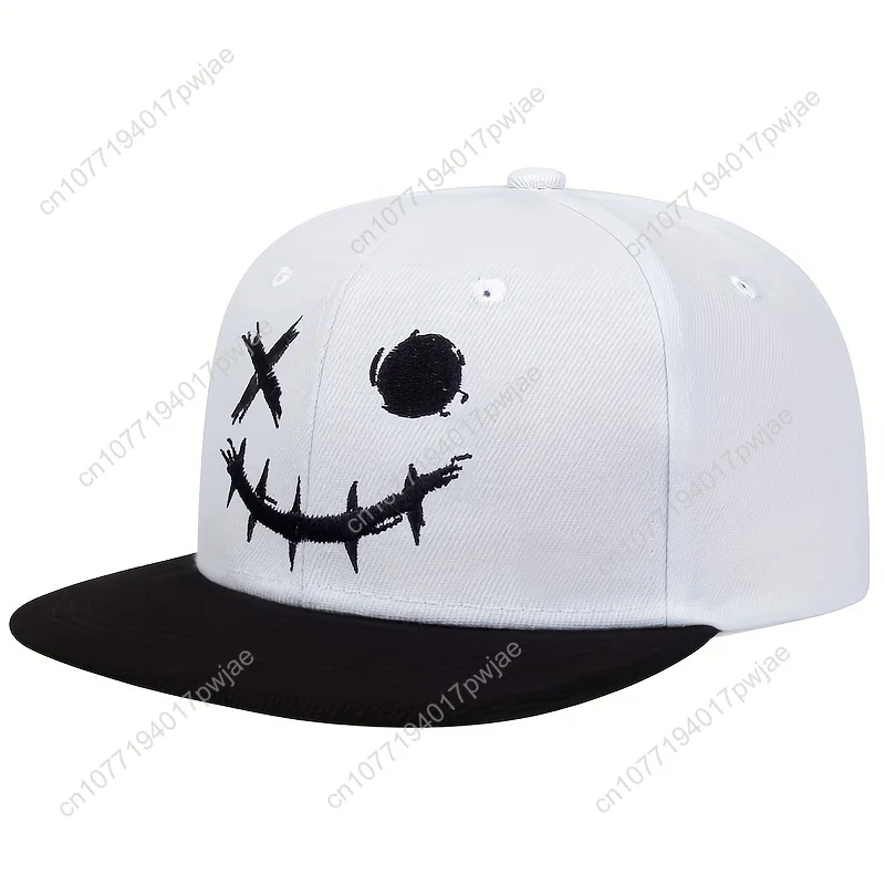 Sombrero de hip hop con cara sonriente para hombre, sombrero informal ajustable para exteriores, estilo primavera/otoño/primavera verano, viajes, vacaciones junto al mar