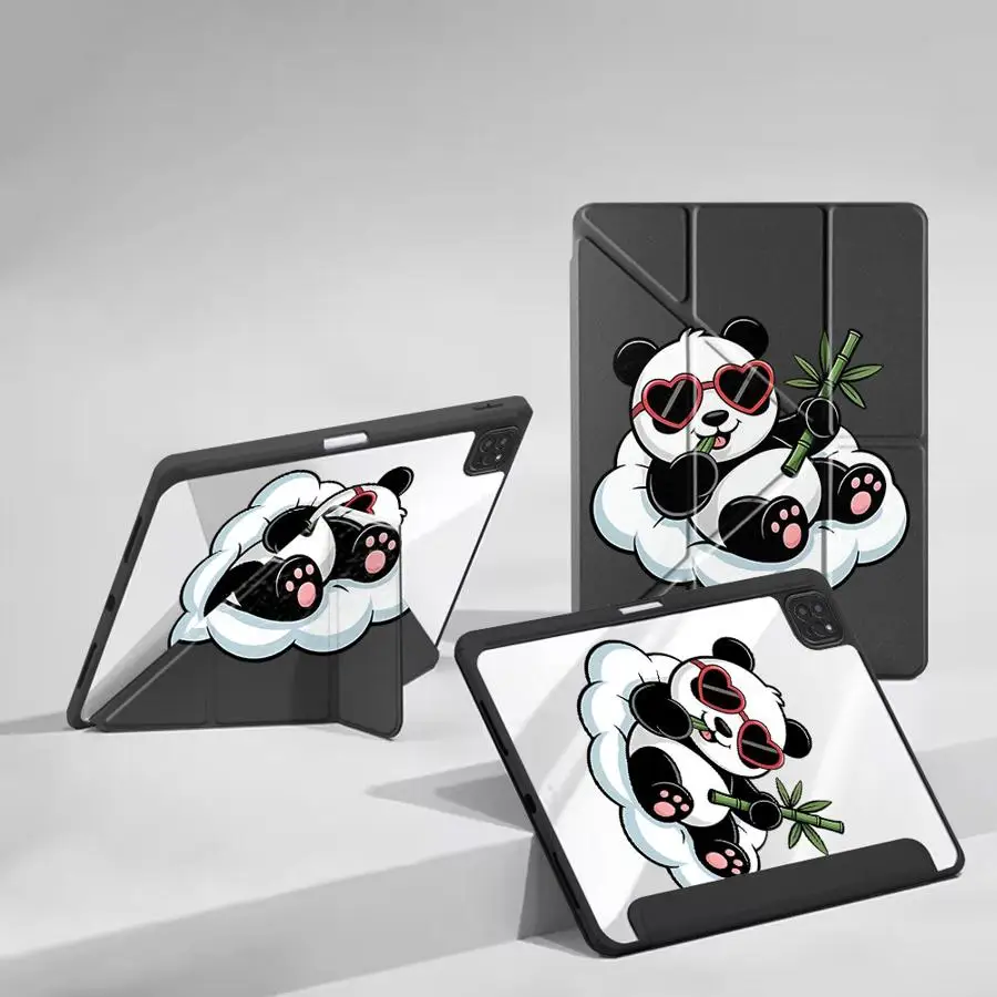 Cloud Coffee Panda Holder Cover Tablet Case For iPad Mini 6 7 Pro 11 10 9 8 7 th 12.9inch Pro 2025 Air 4 5 M3 M2 M4 11inch