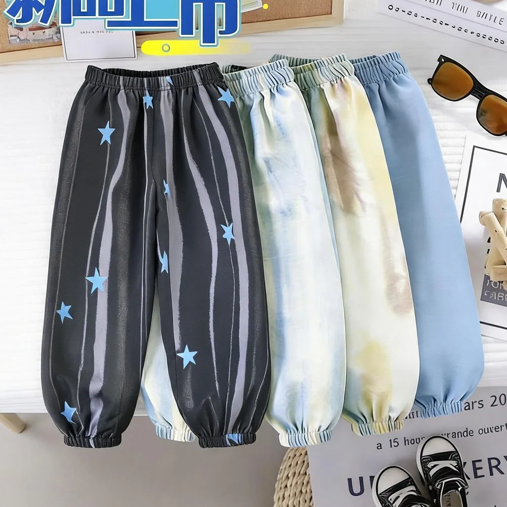 1-12 Jahre Kinderkleidung Sommer Dünne Streifen-Tarnmuster Anti-Mücken-Hose Baby Jungen Lockere Freizeithose Einfache Modische Bloomers