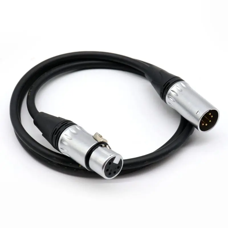 كابل DMX متين ذو 5 دبابيس، سلك تحكم XLR ذو 5 نواة لإضاءة الأحداث المباشرة وأنظمة الصوت ومعدات المسرح (1 م/2 م/3 م/5 م)