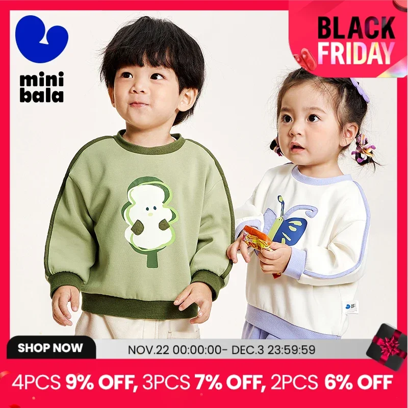 Mini Bala Long Sleeve Sweater Unisex Children Long Sleeve Sweater Spring Fashionable Cute Children Top