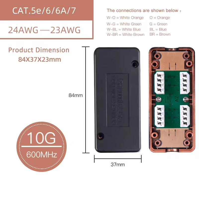 Linkwylan CAT7 RJ45 Junction Box Network Adapter 600MHz Ethernet LAN Cable LSA Connection Adaptor RJ45 Extention  Extention Box