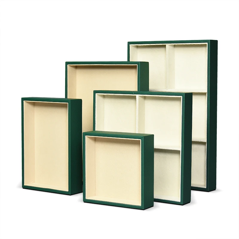 Premium PU Jewelry Storage Tray - Rectangular Grid Design for Necklace Ring Bracelet, Luxury Jewelry Organizer Tray for Retail &