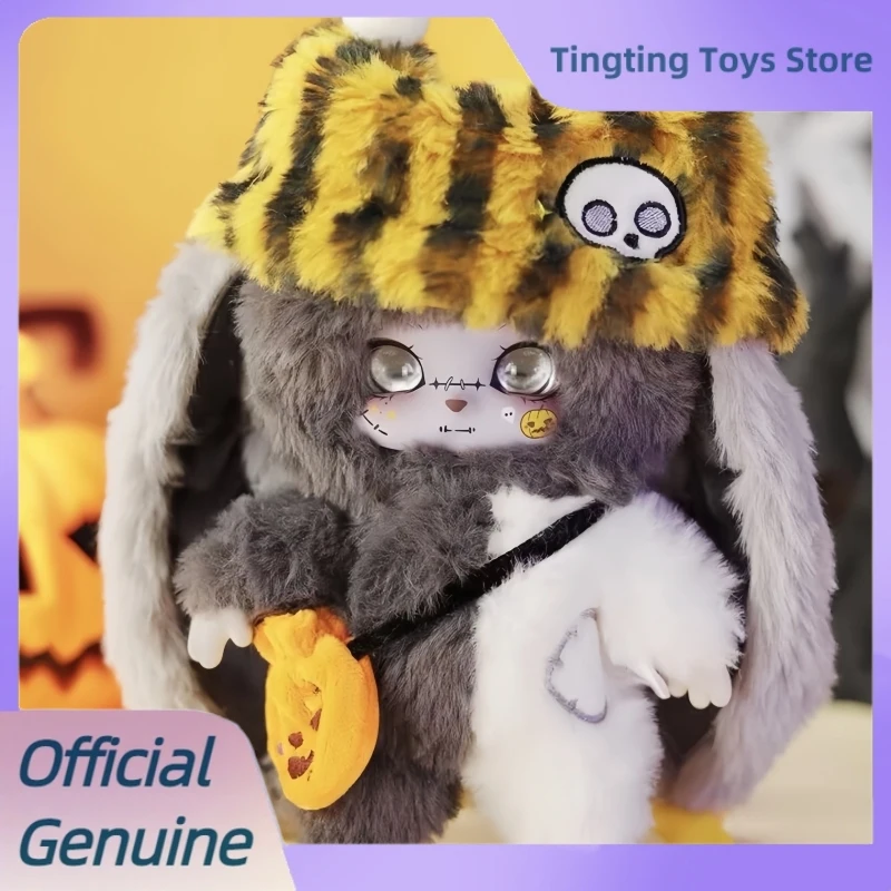 本物のロキキトリックオアトリートハロウィンシリーズブラインドボックスカワイビニールぬいぐるみペンダントフィギュア人形ミステリーボックストレンディトイズギフト