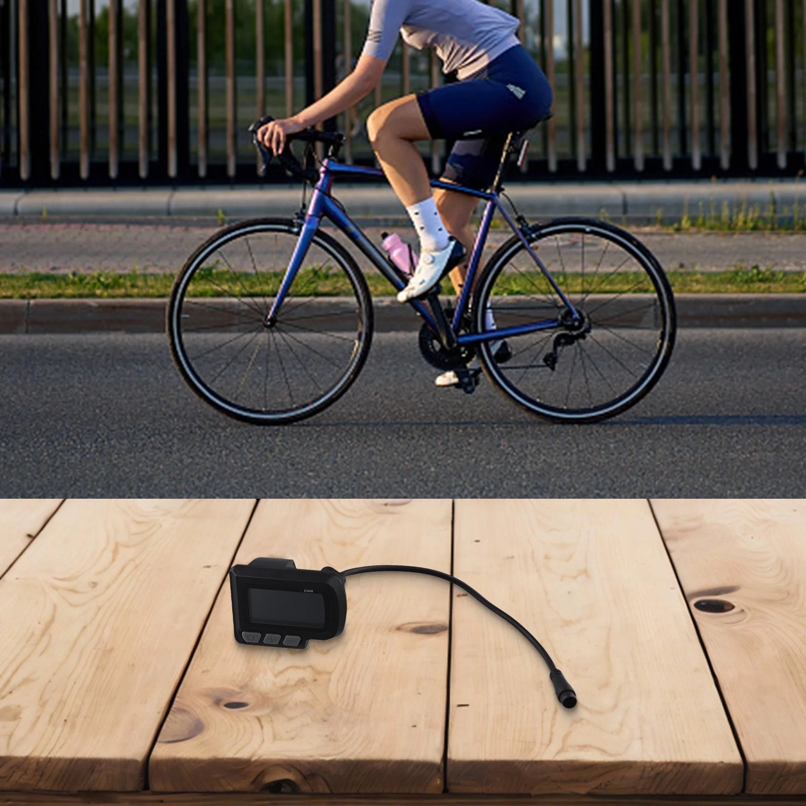 

6 Pins Display LCD Display Outdoor Cycling E-Bike Riding ABS Material Mounting Fit 22.2mm Operating Temperature -20 To 60