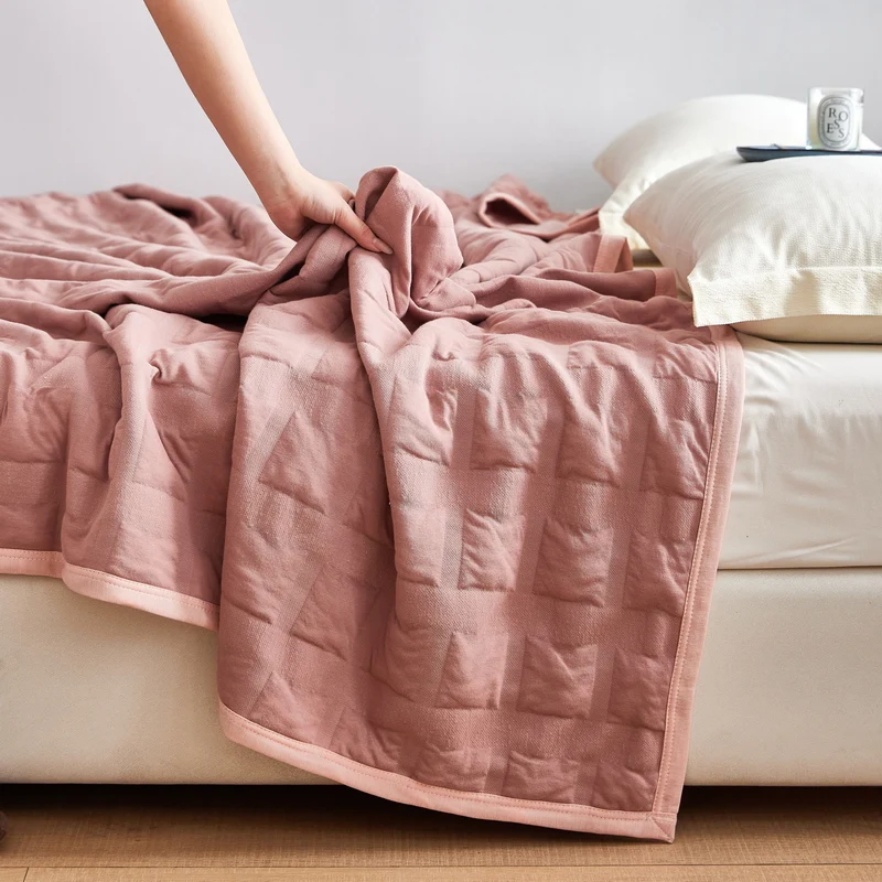 

2025 new class A yarn-dyed cotton pure cotton knitted bubble blanket soft and comfortable shawl blanket air-conditioning blanket