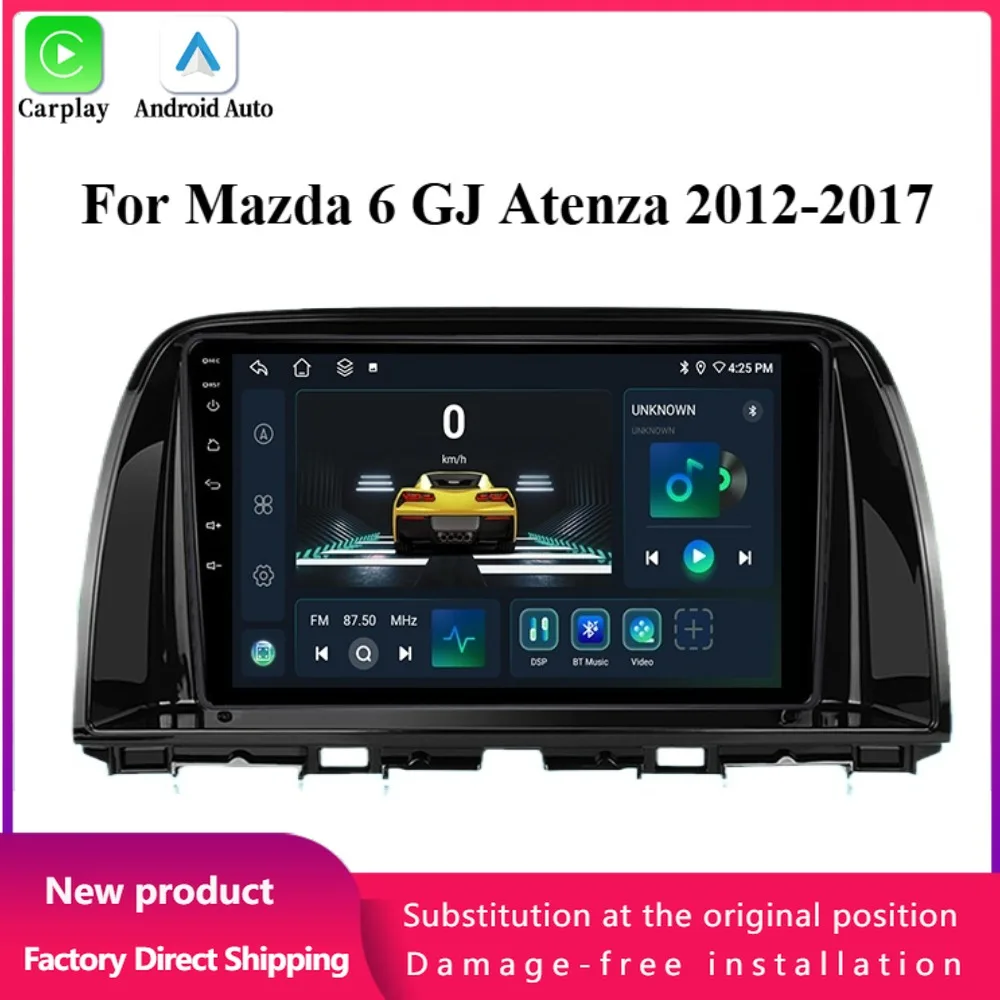 Android 14 For Mazda 6 GJ Atenza 2012-2017 Car Radio Multimedia Video Player Navigation GPS Auto Wireless Carplay Screen Stereo