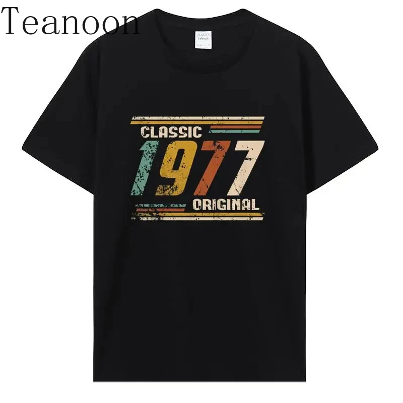 Teanoon Novelty Awesome Vintage Classic 1977 Original T Shirt Streetwear Cotton Birthday Gifts Summer Style T-shirt Men Tees